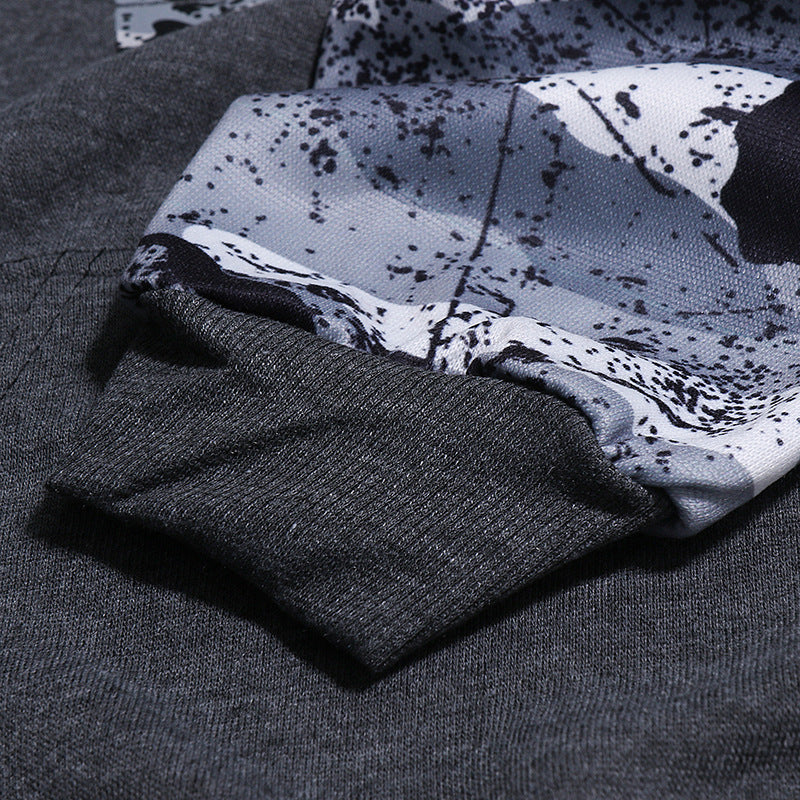 Sweat-shirt imprimé camouflage à manches longues pour hommes