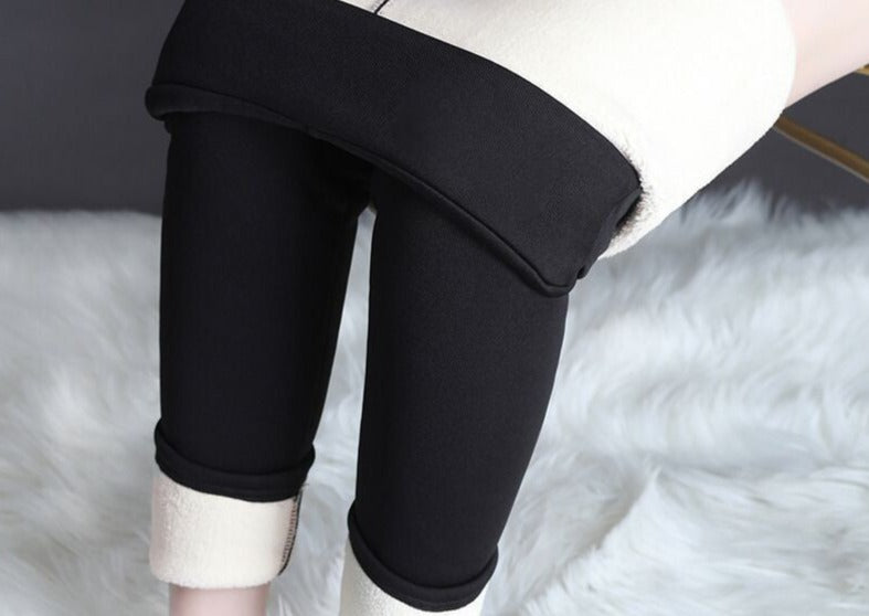 Warme, dicke, hochelastische Lammkaschmir-Leggings, Fitness-Damenhose