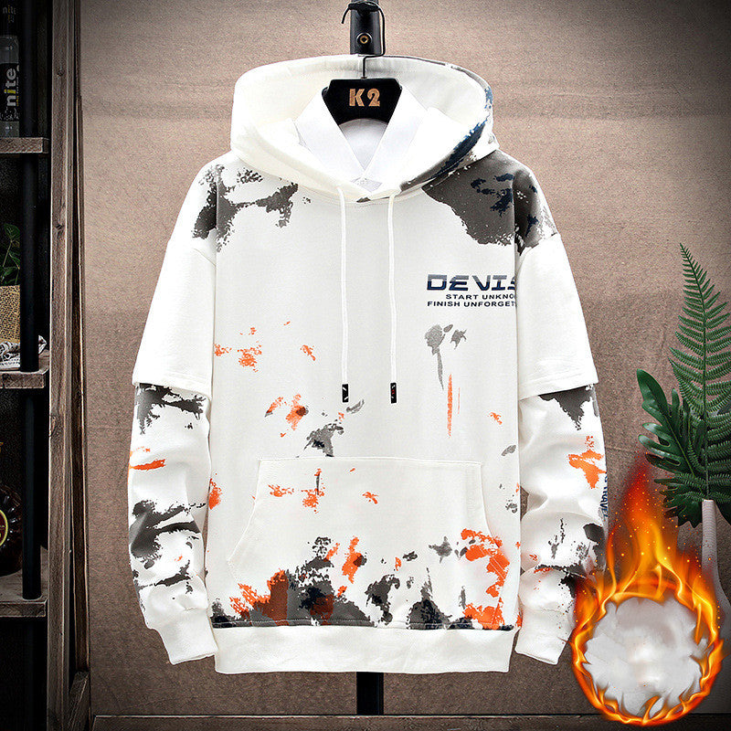 Sweater Suit for Men: Printed Kangaroo Pocket Casual Sports Hooded Suit