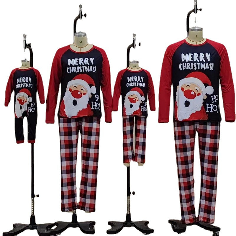 New Snowman Letters Christmas Parent-child Clothing Printed Loungewear Pajamas Set