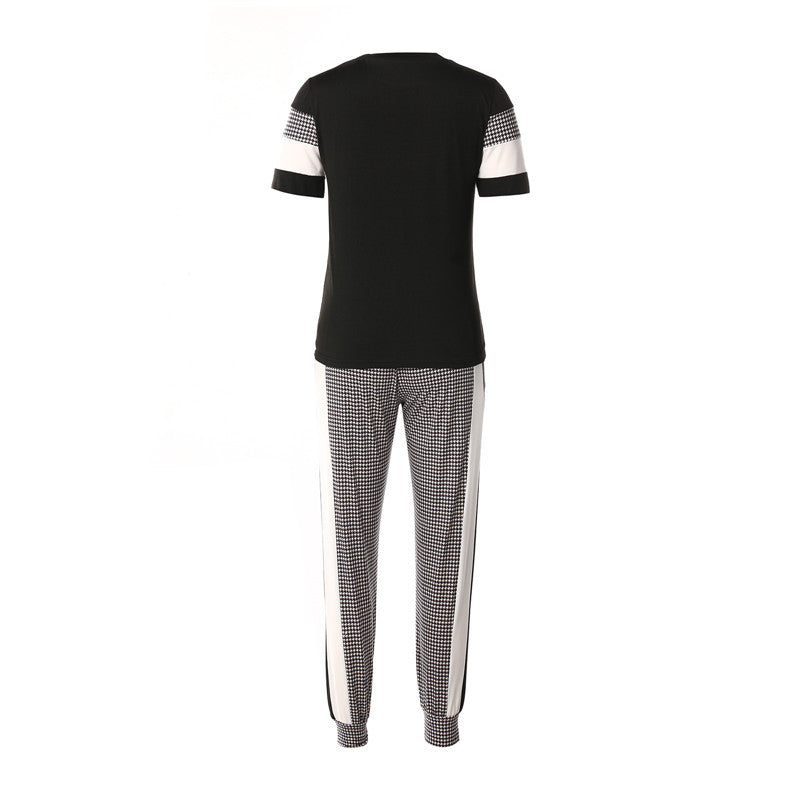 Mode Frauen Sets Kurzarm Tops Hohe Taille Hose