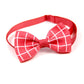 Red and white checkered bow tie on a white background