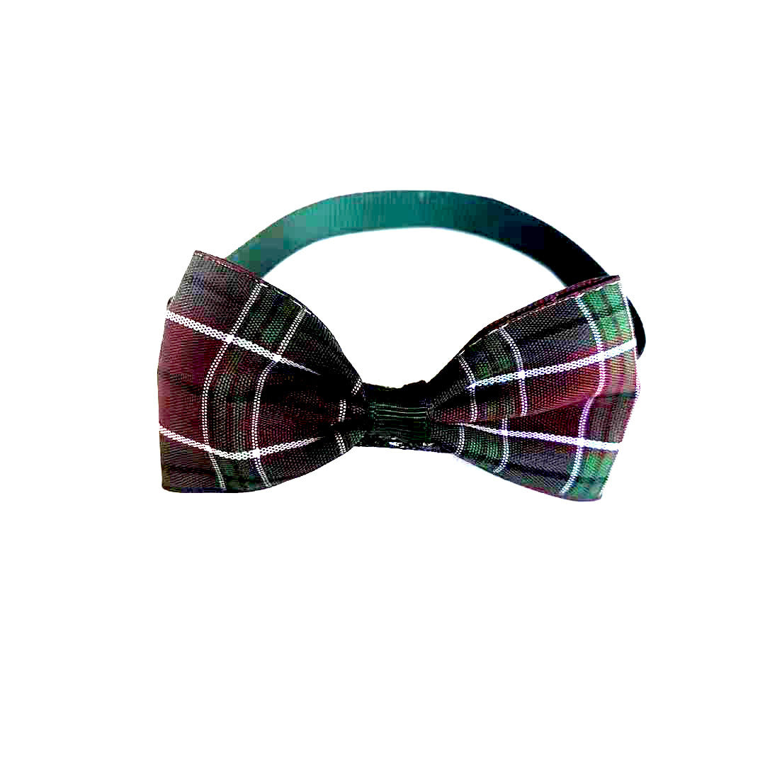 Plaid bow tie on a white background