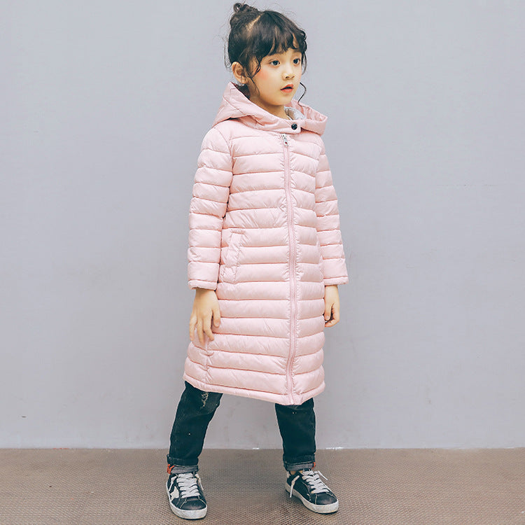 Vêtements chauds d'hiver en coton pour enfants mi-longs