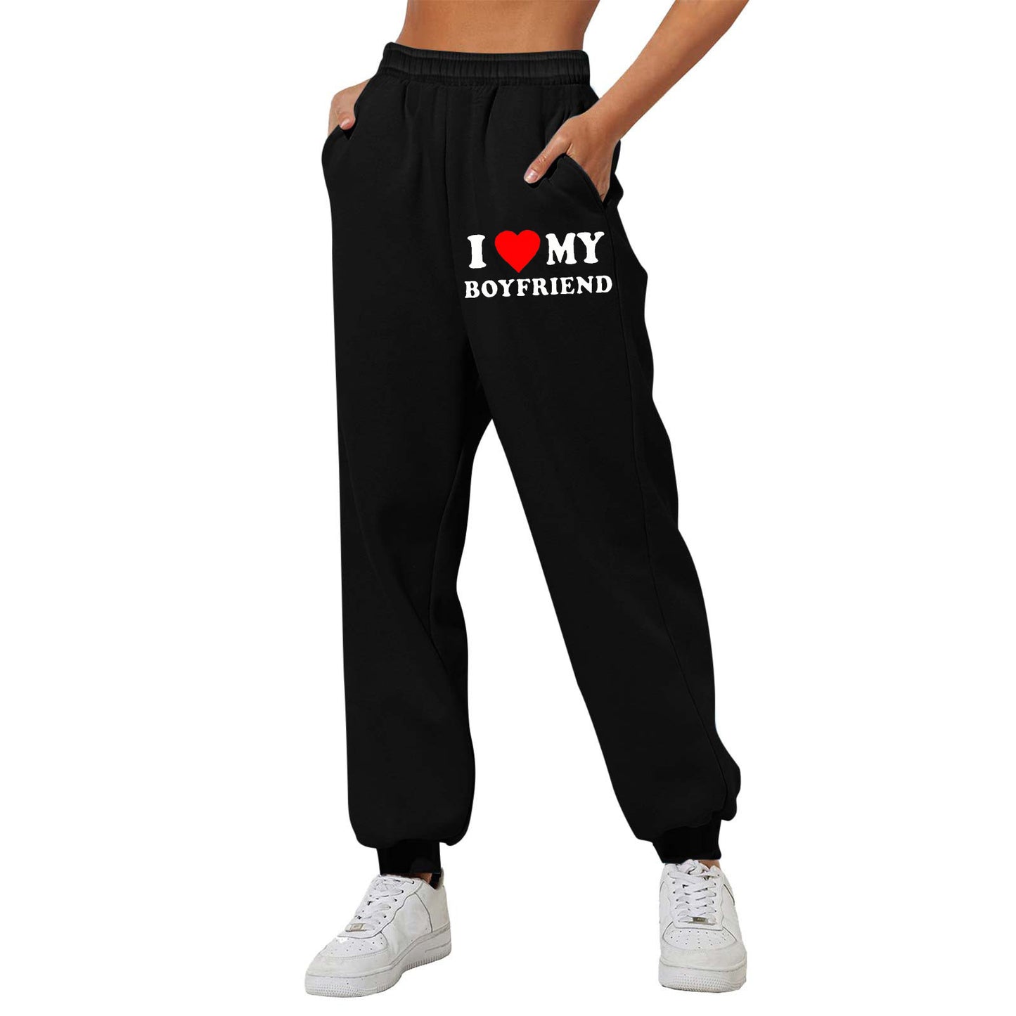 I Love MY BOYFRIEND bedruckte Hose, lässige Jogginghose, Sporthose für Herren und Damen