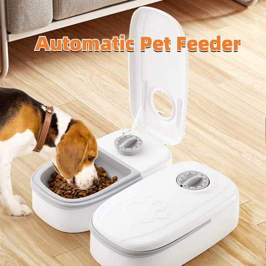 Smart Food Dispenser For Cats Dogs Timer Stainless Steel Bowl Pets Supplies