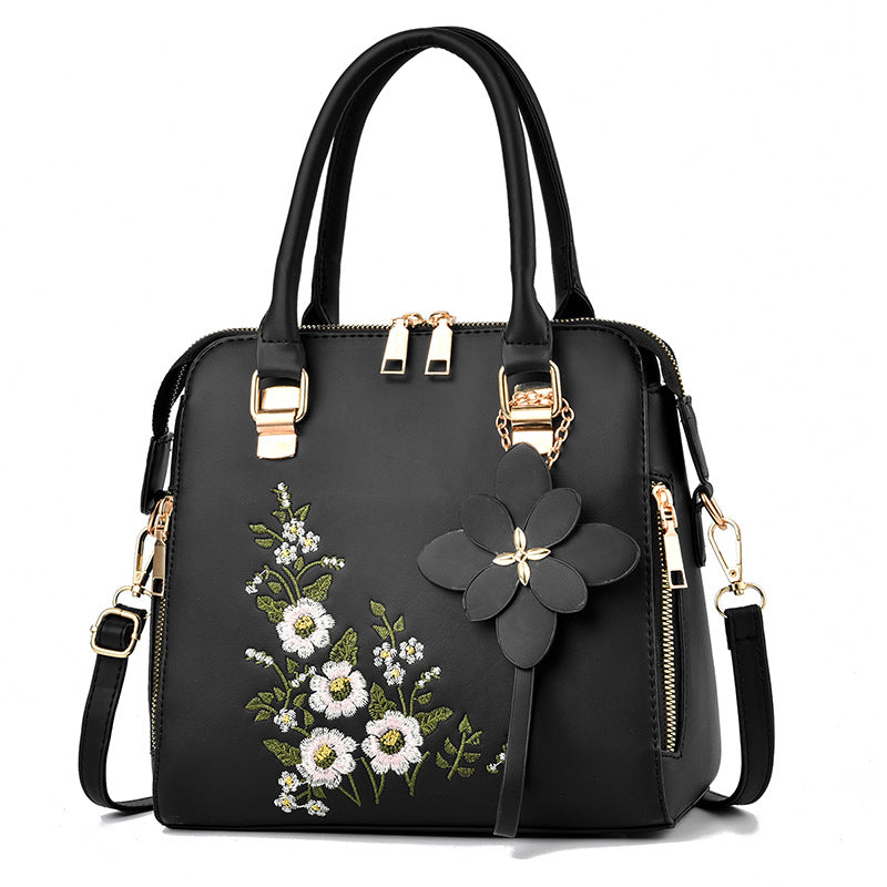 Mode Blumen bestickte Handtasche Frauen Schulter Messenger Bags