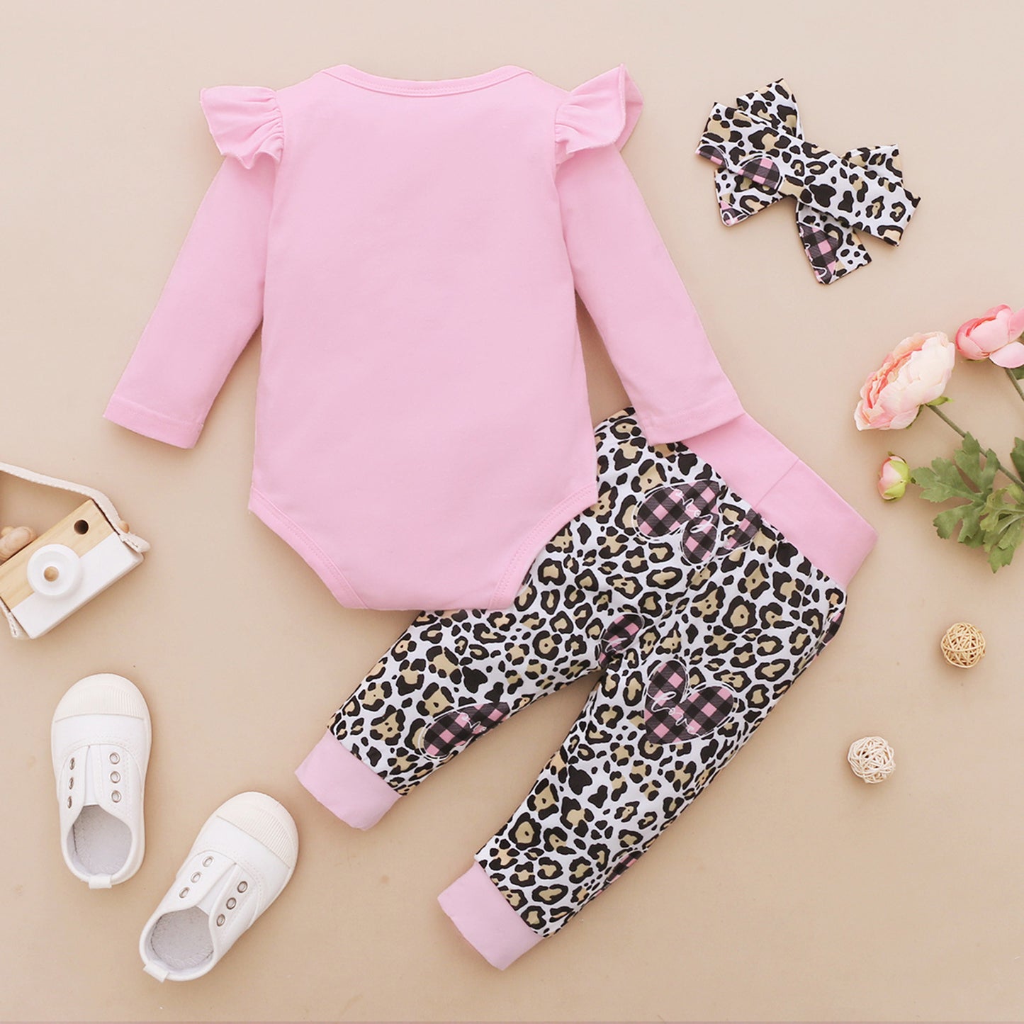 Ensemble de vêtements pour bébé, combinaison à manches longues et pantalon