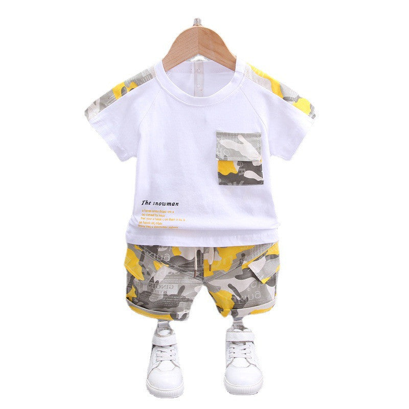 Lässige Kinderkleidung für Jungen, lässige Kurzarm-Shorts