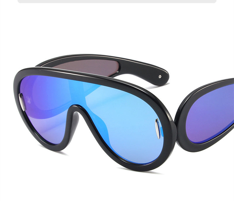 Large Rim One-Piece Sunglasses For Women