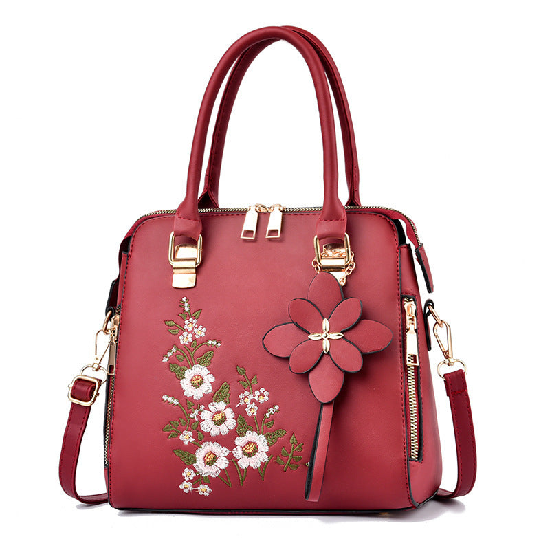 Mode Blumen bestickte Handtasche Frauen Schulter Messenger Bags