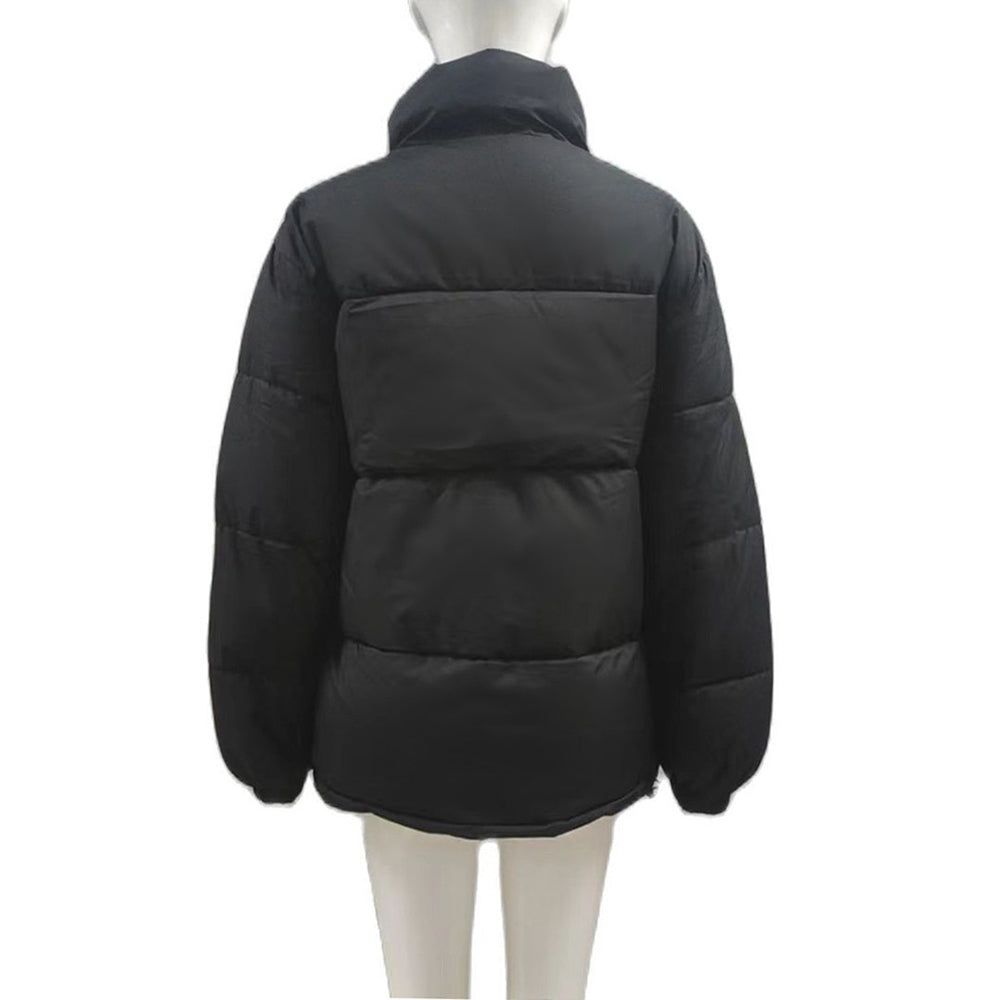 Casual Windproof Down Cotton Coat Warm Thickened Jacket Solid Outwear All-match Loose Tops Clothing