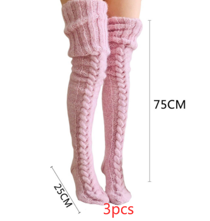 Gestrickte Socken über dem Knie verlängerte Strümpfe