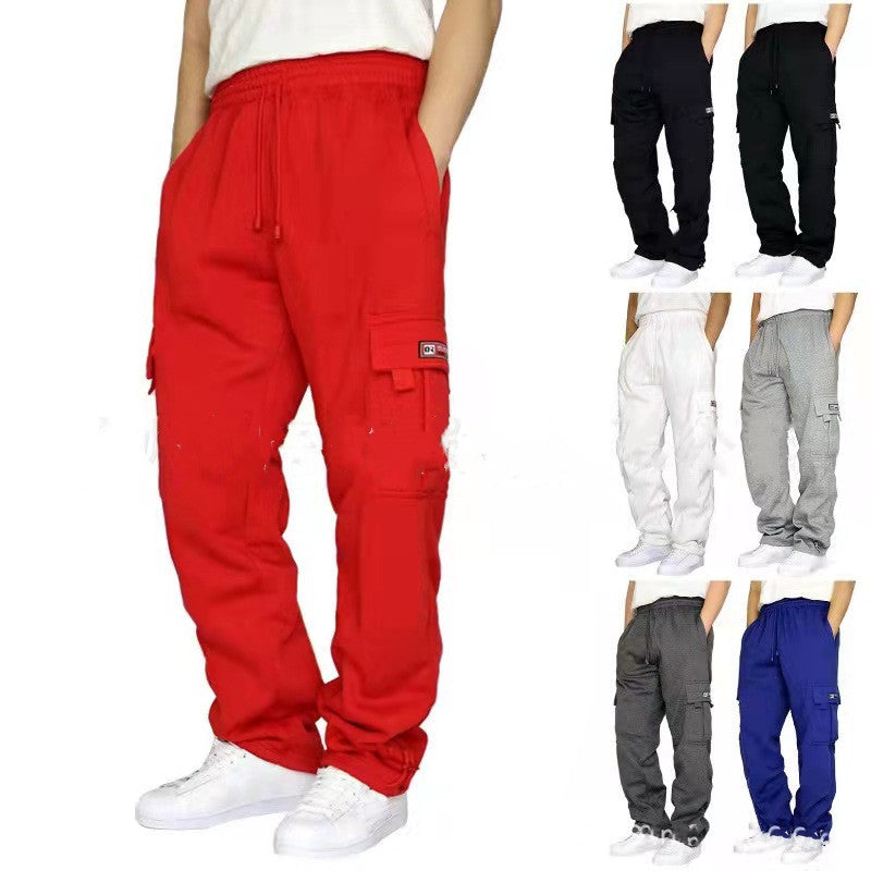 Pantalon de survêtement extensible pour hommes, taille élastique, survêtement, pantalon de sport, cordon de serrage, vêtements à la mode pour hommes