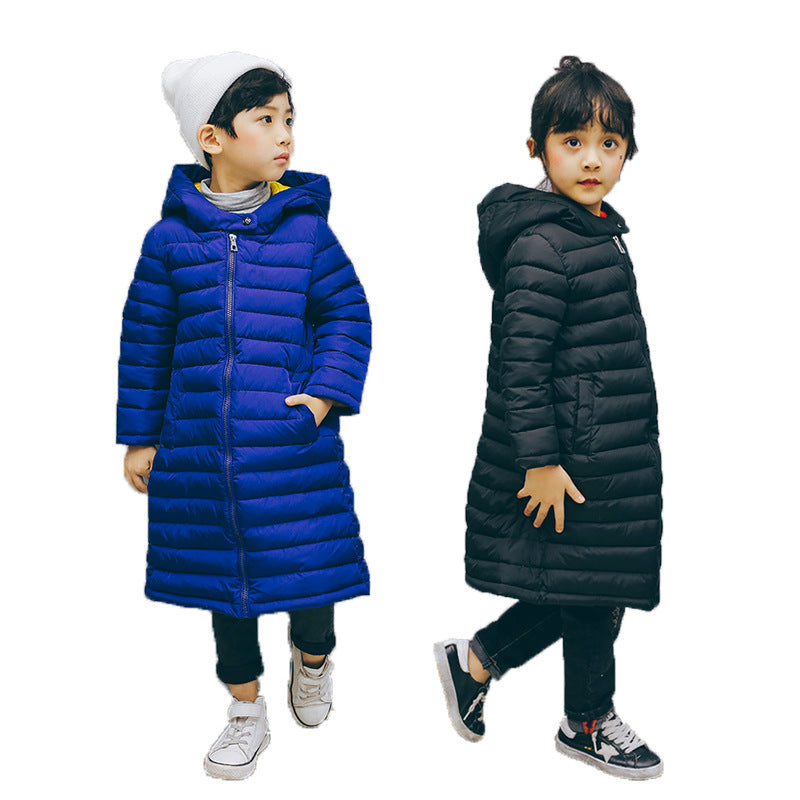 Vêtements chauds d'hiver en coton pour enfants mi-longs