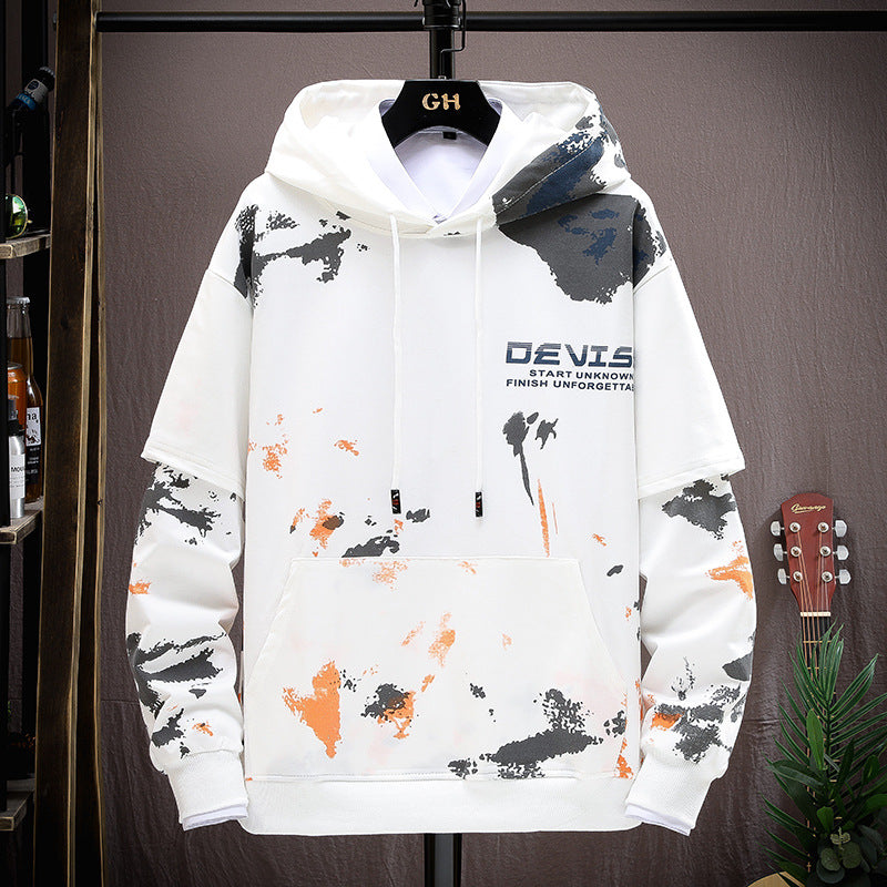 Sweater Suit for Men: Printed Kangaroo Pocket Casual Sports Hooded Suit