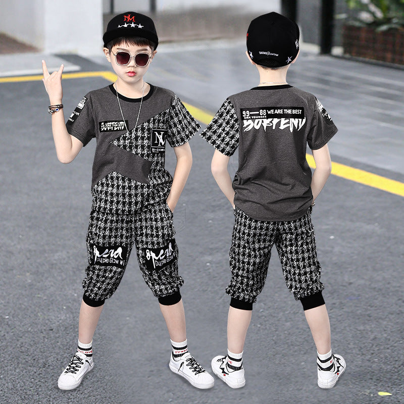 Short Sleeve Sports Summer Handsome Korean Style Boys Trendy Clothing