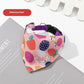 Dog bandana with fruit pattern on a magazine page